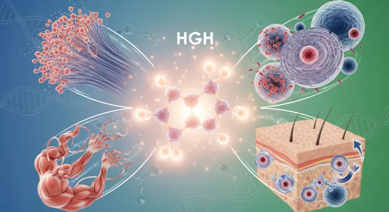 HGH Human Growth Hormone molecular structure medical illustration