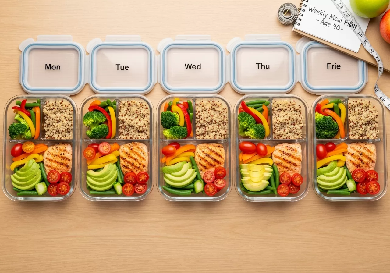 Healthy meal prep for weight loss after 40